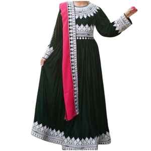 Robes de mariée afghanes pour filles, robe de créateur en soie et coton, tissu en mousseline fait main, tenue traditionnelle culturelle unique et élégante - Product Image 1