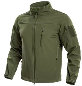 Unisex Tactical Softshell Bomber <b>Jacket</b> <b>Fleece</b> <b>Lined</b> Waterproof Windproof Hooded Full Zip Winter Outdoor Coat for Hiking Pockets - Product Image 6
