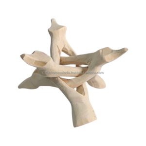 Support d'encens trépied Cobra en bois de peuplier naturel de 4 pouces, écologique, durable, design artisanal pour encens indien - Product Image 2