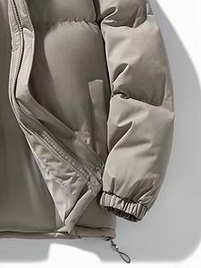 OEM Men'<b>s</b> Hooded Puffer <b>Jackets</b> Wholesale Outdoor Solid Color Winter Coat Thick Warm Zipper Closure Casual Outdoor Wear - Product Image 3