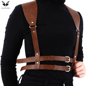Best Seller New Arrival High Quality Faux Leather Body <b>Harness</b> Belt Adjustable Waist Cinch Strap Durable Strong Buckles Gothic - Product Image 3
