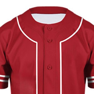 Maillot de baseball pour homme à 6 boutons, fermeture frontale, avec bordure rouge, tenue de sport athlétique, haut de sport urbain - Product Image 6