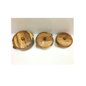 Caja para chapati de madera de mango con tapa de madera, recipientes para roti, utensilios de servir pintados a mano para 3 tamaños diferentes, ¡en oferta! - Product Image 1