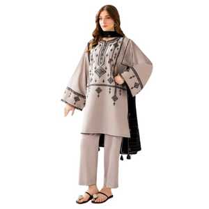 Nouvelles arrivées de robes Salwar Kameez brodées pour femmes, vêtements d'été en tissu lawn, conçus par des créateurs pakistanais. - Product Image 1