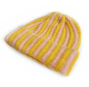 Striped Jacquard Knitted Adjustable <b>Beanie</b> Hat Unisex Adult Winter Warm Handmade Acrylic Breathable & <b>Waterproof</b> Casual 56-58CM - Product Image 5