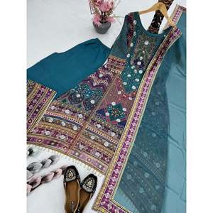 Hermoso conjunto de parte superior e inferior para mujer con Dupatta para fiestas - Product Image 5