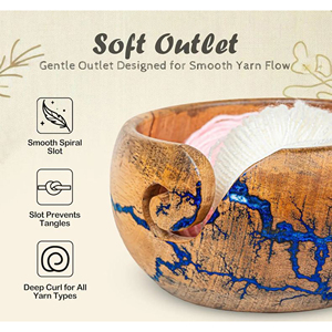 Handmade Ceramic Yarn Bowl with Yarn Guide for Crochet and Knitting Decorative Pottery Yarn Bowl Yarn Holder for Knitting - Product Image 3