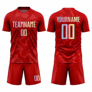 ชุดยูนิฟอร์มฟุตบอลแบบระบายอากาศพิมพ์ลายตามสั่ง ชุดเสื้อและกางเกงขาสั้นฟุตบอลสโมสร โพลีเอสเตอร์คุณภาพสูงสำหรับมืออาชีพ - Product Image 2