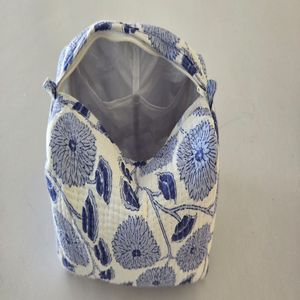 Ensemble de 3 trousses de toilette matelassées en coton avec cordon de serrage pour voyage et usage quotidien, trousse à maquillage, trousse de toilette - Product Image 3