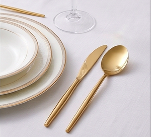 Designer Handles Gold Plated Stainless Steel Flatware Set Of 4 Fork Spoon Knife Top Quality Dishwasher Safe Usable Products - Product Image 5