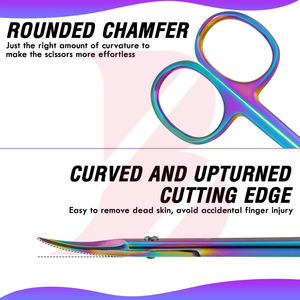 Excellent Fournisseur Nouvelle Arrivée Ciseaux à Cuticules Courbes Multicolores Extra Affûtés Antidérapants Durables avec Étui de Rangement Noir - Product Image 6