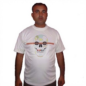 T-shirt court à col rond pour homme, 220 grammes, coupe ample, style sportif, en jersey teint en fil, imprimé numériquement, vierge, 100 % polyester, écologique - Product Image 1