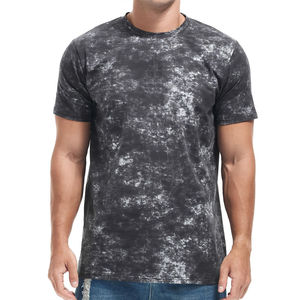 Camiseta de Manga Corta con Cuello Redondo y Estampado Tie-Dye para Hombre, Corte Regular, Estilo Casual Urbano, Tejido de Punto Jersey, 100% Algodón Transpirable, Diseño Personalizado - Product Image 5