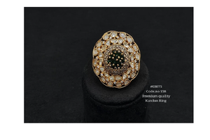 Broche plaquée or avec motif floral Kundan, centre en rubis et perles d'imitation, accessoire de bijouterie pour femme pour les soirées - Product Image 4