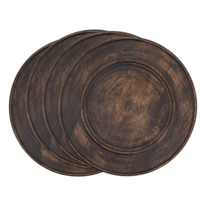 Plateau de service ovale nordique en bois d'acacia brun poli, vaisselle écologique, assiettes de table - Product Image 3