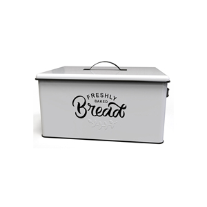 <b>Feed</b> Storage <b>Bin</b> Rectangle <b>Metal</b> Enameled Airtight Lid Kitchen Use Vintage Design - Product Image 6