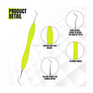 Plaque Remover Tartar Scraper Manual Stainless Steel Double-Ended Dental Instrument for Dentist and Pet Use - Product Image 2