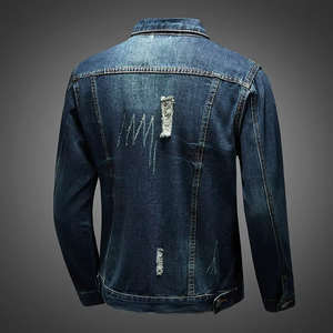 Outfitize International - Chaqueta Vaquera Personalizada al por Mayor con Logotipo para Hombre, Chaqueta Trucker de Mezclilla Azul de Algodón Grueso - Product Image 4
