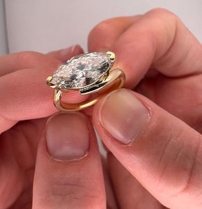 Bague solitaire en diamant taille poire de 3,02 carats cultivé en laboratoire pour femme, or massif 14 carats, pour un cadeau d'anniversaire de mariage pour une petite amie - Product Image 3