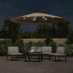 Tupe 118.1 \ "ombrellone giardino a sbalzo con LED e palo in acciaio - Product Image 2