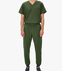 Vente en gros de tenues médicales personnalisées avec logo OEM pour hommes et femmes, comprenant un haut et un pantalon de jogging, en coton et polyester extensible, avec fonction de détection d'aiguilles - Product Image 5
