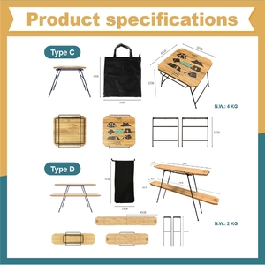 Table de camping pliante portable pour pique-nique en plein air, facile à assembler et à ranger - Product Image 5