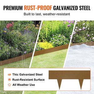Set da 10 Bordure per Giardino in Acciaio, 100 cm di Lunghezza x 5 cm di Altezza, Bordi Flessibili in Metallo per Prato - Product Image 3