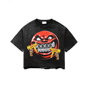 Camiseta Personalizada con Gráficos, Efecto Desgastado por el Sol, 220 g/m², Algodón, Estilo Urbano, Corte Recto, Lavado Ácido, para Hombre - Product Image 6