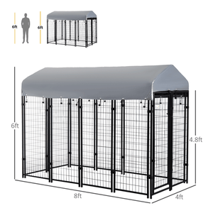 Cuccia per Cani con Opzioni di Gabbie Grandi e Piccole, Trasportino in Metallo e Ferro per Animali Domestici, Cuccia XL per Gatti e Animali Domestici, Imballaggio in Scatola con Vassoio in Legno - Product Image 5