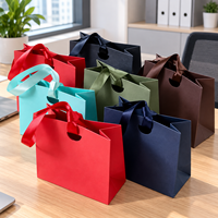 Sac en papier parfumé de luxe pour emballage de bijoux, sac assorti de couleur unie
