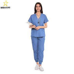 <b>Scrubs</b> for Women <b>Set</b>, V-Neck <b>Scrub</b> Top & Jogger Pants Medical Uniform with 9 Pockets, Yoga Waistband - Product Image 1