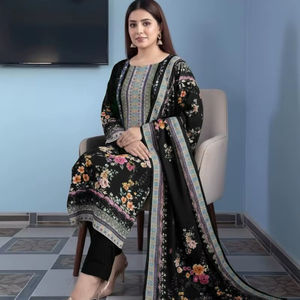 Traje de Muselina de 3 Piezas de Alta Calidad, Estampados Florales Vibrantes, Dupatta, Salwar, Anarkali, Kurta, Conjunto de Pantalón, Vestido Largo - Product Image 1