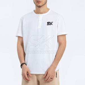 Créez votre propre logo sur des t-shirts Henley légers et unis, de la meilleure qualité, nouveau design. - Product Image 3