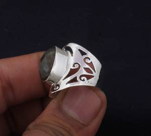 Handmade <b>Labradorite</b> Gemstone <b>Ring</b> Filigree 925 Sterling Silver Elegant Jewelry Statement Gift For Women - Product Image 5