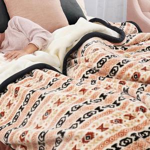 Plaid en tissu Raschel 100 % polyester de style coréen, taille personnalisée, imprimé, qualité supérieure, ignifuge, fabriqué en usine OEM - Product Image 2