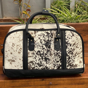 Custom Personalized Reasonable Price Cowhide <b>Leather</b> Business <b>Duffle</b> <b>Bag</b> Genuine <b>Leather</b> Travel Trolley <b>Bags</b> Luggage with Wheels - Product Image 2