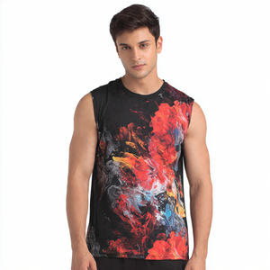 Camiseta sin mangas con cuello redondo para hombre, ropa para correr, camisetas de cuello redondo para hombre, ropa de gimnasio y fitness, camisetas sin mangas para hombre - Product Image 4