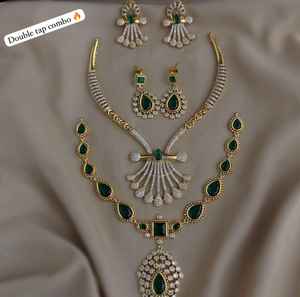 Conjunto de collares con acabado mate CZ, oferta combinada, perfecto para fiestas y ocasiones festivas - Product Image 3