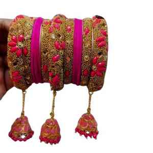 Ensemble de bracelets de mariage islamiques tendance et luxueux plaqués or, style traditionnel, avec pierres Kundan, bijoux pour femmes - Product Image 5