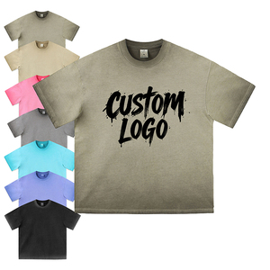 เสื้อยืดโอเวอร์ไซส์พิมพ์ลายกราฟิกแฟชั่นสตรีทแวร์ คอกลม แขนสั้น ผ้าฝ้าย ยูนิเซ็กซ์ สกรีนโลโก้ได้ตามต้องการ - Product Image 1