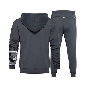 Men's Camouflage Tracksuit Full <b>Zip</b> <b>Hooded</b> Sweatshirt With Side Pockets Regular Fit Autumn Casual Wear Polyester Material - Product Image 2