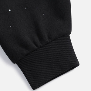 Fashion Crystal Embellished Full Zip Rhinestone Hoodies Joggers Sets Relaxed Fit Casual Winter Streetwear Wholesale Supplier - Product Image 4