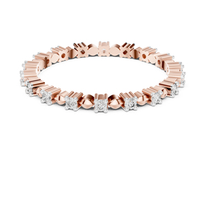 Bague en or blanc 14 carats avec diamant rond cultivé en laboratoire pour femmes |   Vêtements de soirée |   Nouveau diamant cultivé - Product Image 2