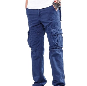 Vente en gros de pantalons cargo en coton pour hommes, pantalons de travail, dernières tendances, respirants, couleur bleue, pantalons cargo pour hommes, fabrication sur mesure OEM - Product Image 1