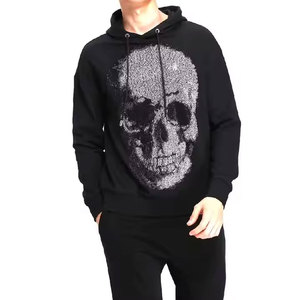Sweat à capuche oversize en chenille brodée 400 g/m² avec rivets étoile, 100 % coton, logo personnalisé OEM, MOQ 50 pièces - Product Image 1