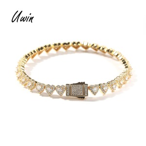 New Arrival Double Layer Bling Heart Shape <b>Love</b> CZ Tennis <b>Bracelet</b> Cubic Zirconia Women Men Jewelries - Product Image 1
