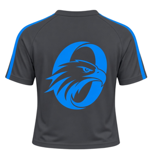 Ensemble uniforme de cheerleading gris-bleu : T-shirt à manches courtes et jupe plissée – Tenue de sport pour entraînement, compétition et performance - Product Image 5