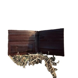 Cartera de cuero de vaca de estilo occidental para hombre hecha a mano, bloqueo RFID con intrincado trabajo de puntada, forro de nailon de longitud corta - Product Image 2