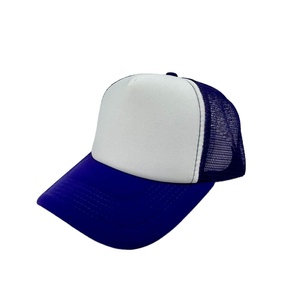 Custom Embroidery LogoSublimation Two Tone Trucker <b>Hat</b> Wholesale Summer Unisex Classic 5 Panel Blank Mesh Foam Cap - Product Image 5