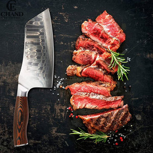 Lightweight Durable High Quality Eco-Friendly Ambidextrous Wooden Handle Stainless Steel Cleaver <b>Knives</b> Factory Direct Supply - Product Image 5